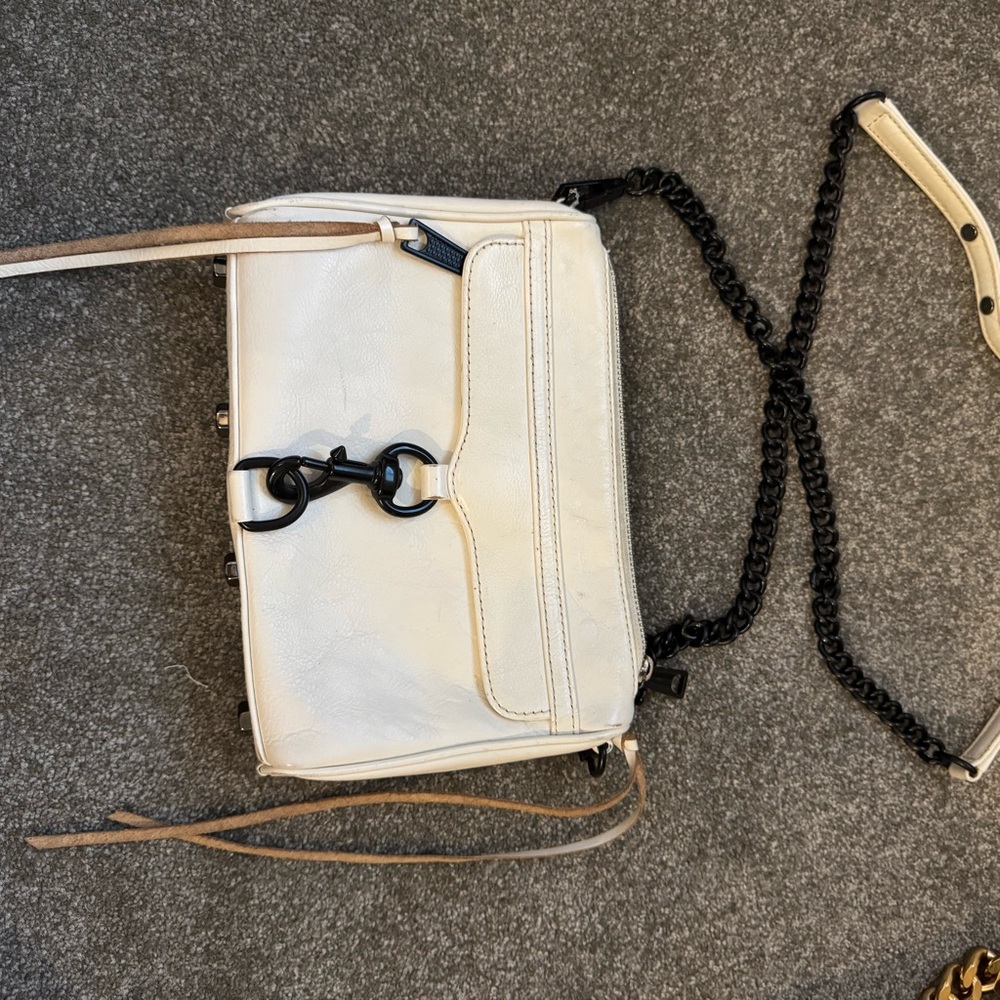 Rebecca Minkoff Cream Crossbody Bag with Black Accents